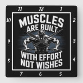 Spieren gebouwd inspanning niet wensen vierkante klok (Voorkant)