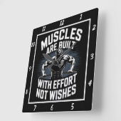 Spieren gebouwd inspanning niet wensen vierkante klok (Hoek)