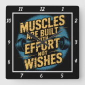 Spieren gebouwd inspanning niet wensen vierkante klok (Voorkant)