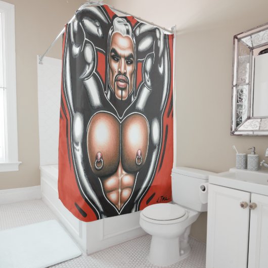 Spieren in Rubber Douchegordijn (In situ)