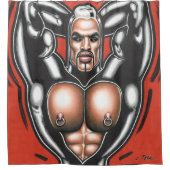 Spieren in Rubber Douchegordijn (Voorkant)