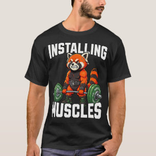 Spieren installeren Rode Panda Gewichtheffen Gym T-shirt
