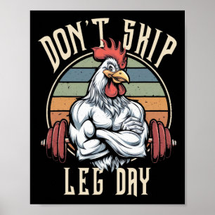Spieren Kip Grappige Gym Workout Legs Niet Skip L Poster
