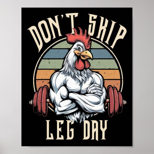 Spieren Kip Grappige Gym Workout Legs Niet Skip L Poster (Voorkant)