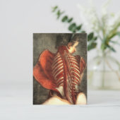 Spieren op de achterkant in een vrouw briefkaart (Staand voorkant)