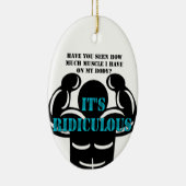 spieren zo sterk als belachelijk grappig keramisch ornament (Rechts)