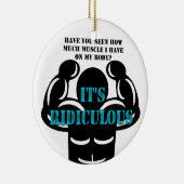 spieren zo sterk als belachelijk grappig keramisch ornament (Rechts)