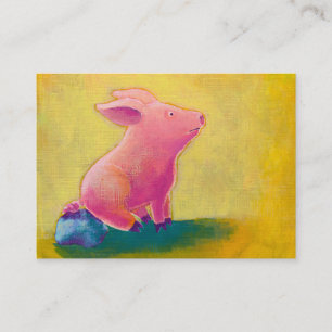 Spierend denker leuk origineel kunstschilderij visitekaartje