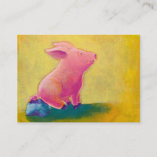 Spierend denker leuk origineel kunstschilderij visitekaartje