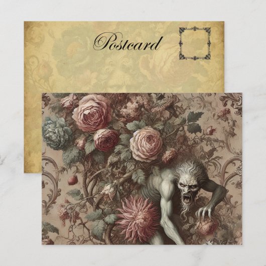 Spiergeheugen - Gotisch Victoriaans bloemontwerp Feestdagenkaart (Voorkant / Achterkant)