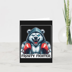 Spierige eenogige Frosty Fighter Boxing Handschoen Kaart
