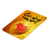 Spierjaar 2019: Groet in Vietnamees Gold Magnet Magneet (Linkerzijde)