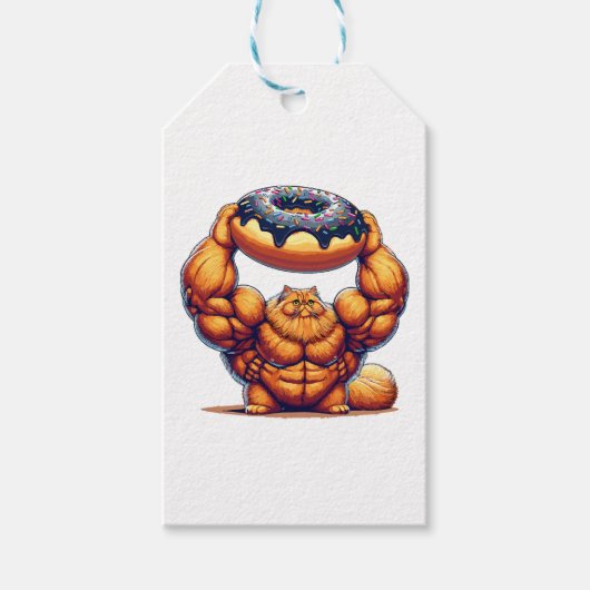 Spierkat die Donut optilt Cadeaulabel (Voorkant)