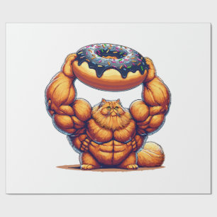 Spierkat die Donut optilt Cadeaupapier