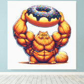 Spierkat die Donut optilt Canvas Afdruk (Insitu (Houten vloer))