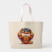 Spierkat die Donut optilt Grote Tote Bag (Achterkant)