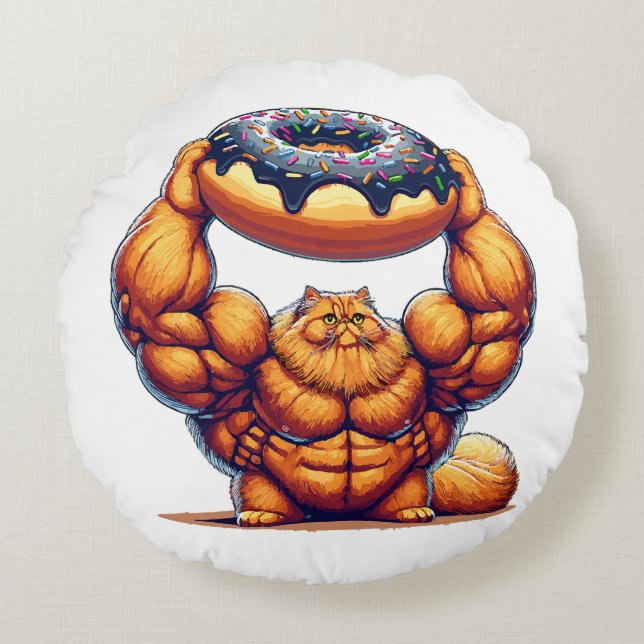 Spierkat die Donut optilt Rond Kussen (Voorkant)