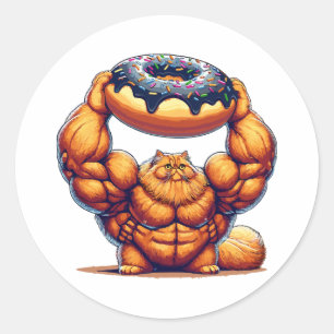 Spierkat die Donut optilt Ronde Sticker