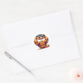 Spierkat die Donut optilt Ronde Sticker (Envelop)