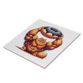 Spierkat die Donut optilt Tegeltje (Zijkant)