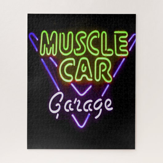 Spierkraag Neon Sign Blauw Groen Legpuzzel (Verticaal)