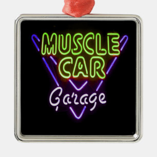 Spierkraag Neon Sign Blauw Groen Metalen Ornament