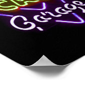 Spierkraag Neon Sign Blauw Groen Poster (Hoek)