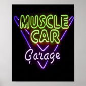 Spierkraag Neon Sign Blauw Groen Poster (Voorkant)