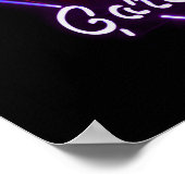 Spierkraag Neon Sign Blauw Groen Poster (Hoek)