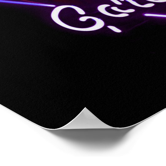 Spierkraag Neon Sign Blauw Groen Poster (Hoek)