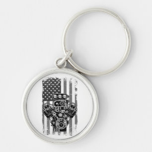  spierkraan Amerikaanse vlag Funny Mech Sleutelhanger