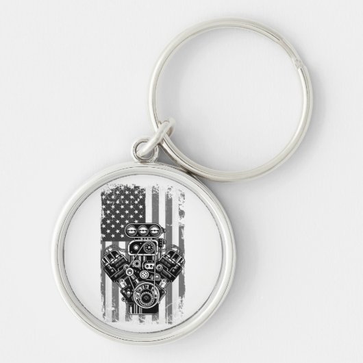 spierkraan Amerikaanse vlag Funny Mech Sleutelhanger (Voorkant)