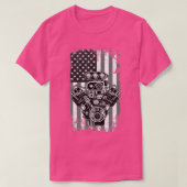  spierkraan Amerikaanse vlag Funny Mech T-shirt (Design voorkant)