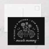 Spiermoeder gym mama sterke moeder grappig briefkaart (Voorkant / Achterkant)