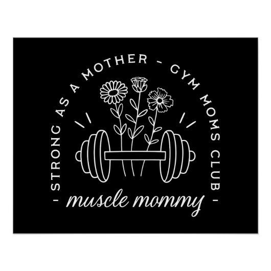 Spiermoeder gym mama sterke moeder grappig perfect poster (Voorkant)