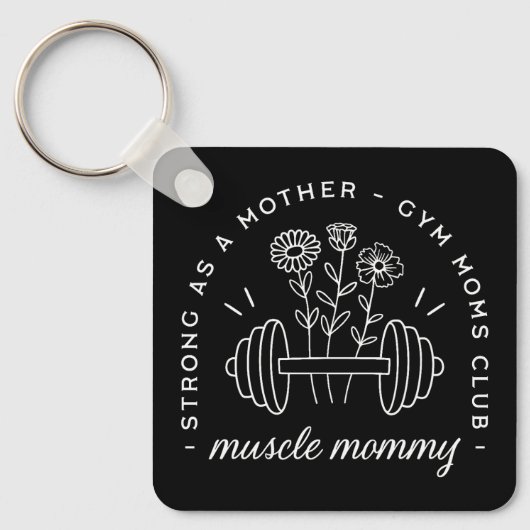 Spiermoeder gym mama sterke moeder grappig sleutelhanger (Voorkant)