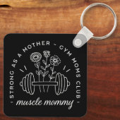 Spiermoeder gym mama sterke moeder grappig sleutelhanger (Achterkant)