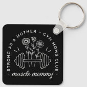 Spiermoeder gym mama sterke moeder grappig sleutelhanger (Achterkant)