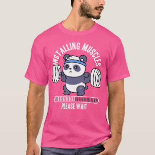 Spieropbouw Fitness Panda Hantelelement T-shirt