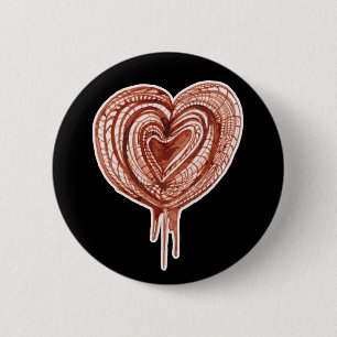 Spierpomp (hart) tekening ronde button 5,7 cm