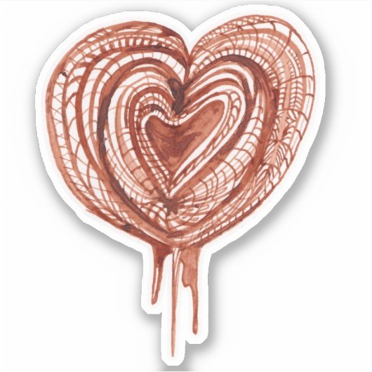 Spierpomp (hart) tekening sticker (Voorkant)