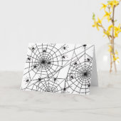Spiers en webs, Halloween-Wenskaart Kaart (Gele Bloem)