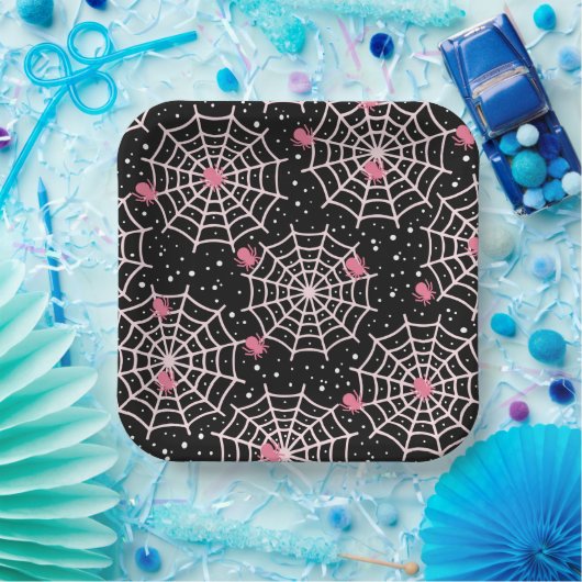 Spiers en webs papieren bordje (Feest)