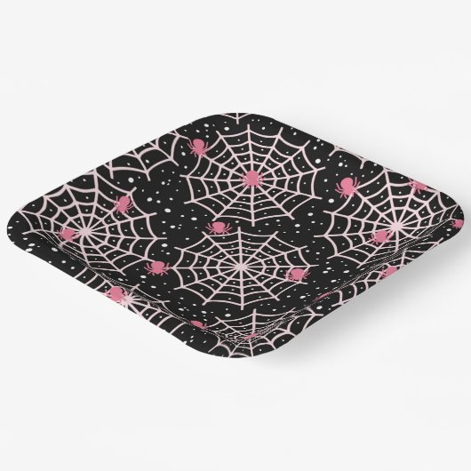 Spiers en webs papieren bordje (Gebogen)