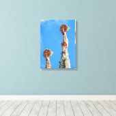 Spiers van La Sagrada Familia in Barcelona, Spanje Canvas Afdruk (Insitu (Houten vloer))