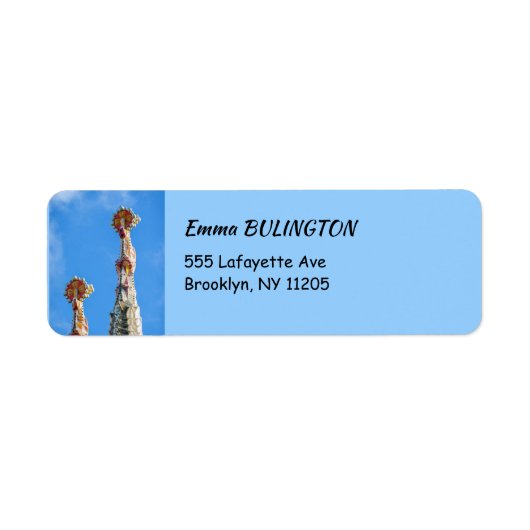 Spiers van La Sagrada Familia in Barcelona, Spanje Etiket (Voorkant)