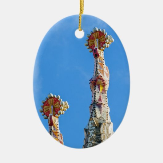 Spiers van La Sagrada Familia in Barcelona, Spanje Keramisch Ornament (Voorkant)