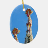 Spiers van La Sagrada Familia in Barcelona, Spanje Keramisch Ornament (Achterkant)