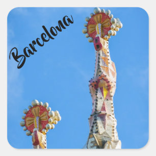 Spiers van La Sagrada Familia in Barcelona, Spanje Vierkante Sticker