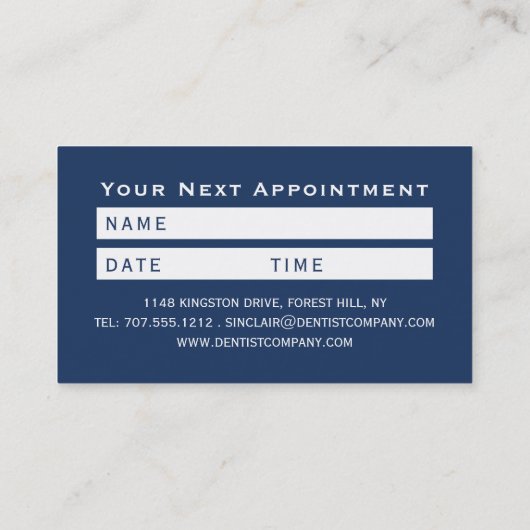 Spiertand Logo, tandartsafspraak Visitekaartje (Achterkant)